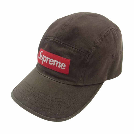 Supreme シュプリーム 21AW Washed Chino Twill Camp Cap  ボックスロゴ ウォッシュド チノ キャンプ キャップ ブラウン系【中古】