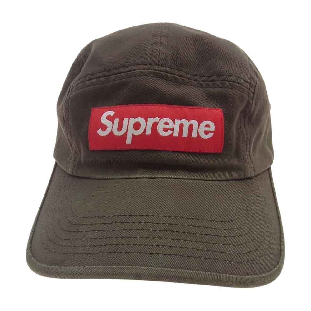 Supreme シュプリーム 21AW Washed Chino Twill Camp Cap  ボックスロゴ ウォッシュド チノ キャンプ キャップ ブラウン系【中古】