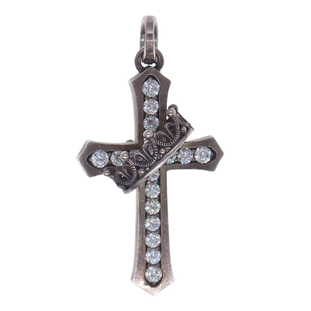 Justin Davis ジャスティンデイビス SPJ122-1 CROSS with CROWN STONE ペンダント トップ シルバー系【中古】