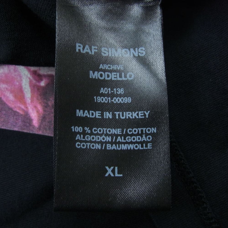 RAF SIMONS ラフシモンズ ARCHIVE REDUX アーカイブレダックス 21SS A01-136 Oversized Flower Tee 権力の美学 オーバーサイズ フラワープリント 半袖 Tシャツ ブラック系 XL【中古】