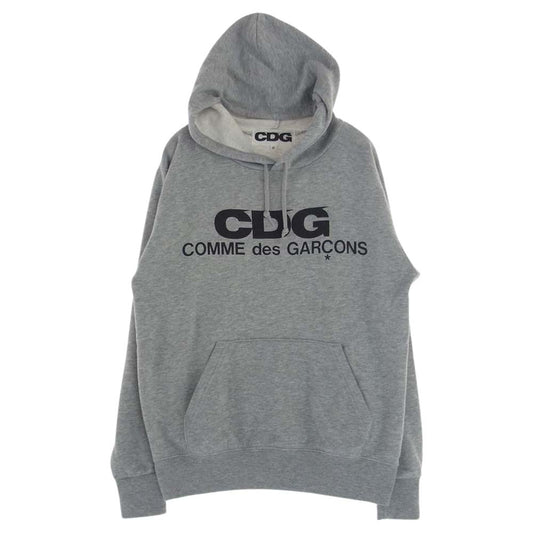 COMME des GARCONS コムデギャルソン SZ-T001 LOGO HOODED CDG ロゴ スウェット パーカー グレー系 S【中古】