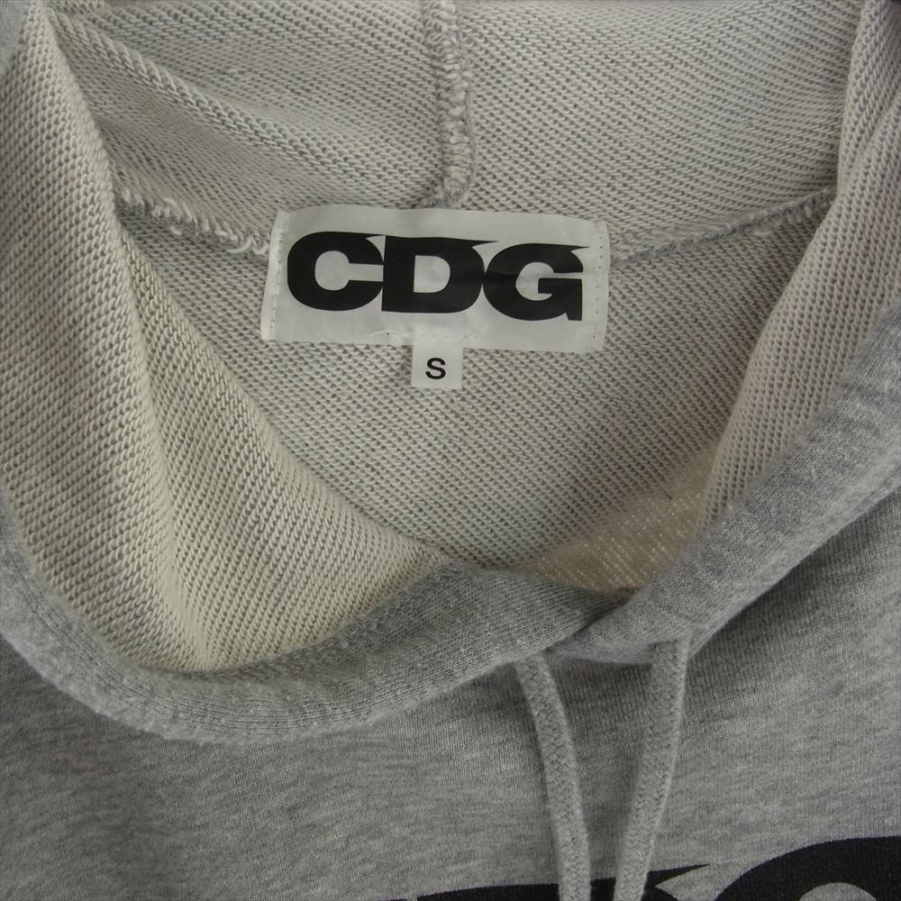 COMME des GARCONS コムデギャルソン SZ-T001 LOGO HOODED CDG ロゴ スウェット パーカー グレー系 S【中古】