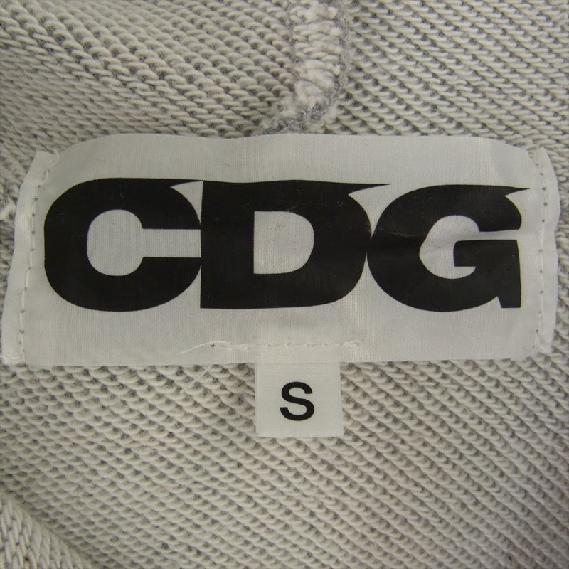 COMME des GARCONS コムデギャルソン SZ-T001 LOGO HOODED CDG ロゴ スウェット パーカー グレー系 S【中古】