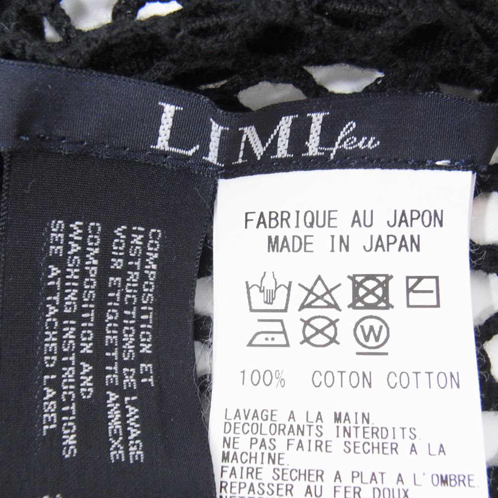 LIMI feu リミフゥ Cotton Mesh T B コットン メッシュ ノースリーブ カットソー ブラック系 2【中古】