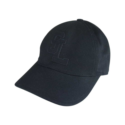 SAINT LAURENT サンローラン 690929 AL ロゴ刺繍 ベースボール キャップ ブラック系 57【中古】