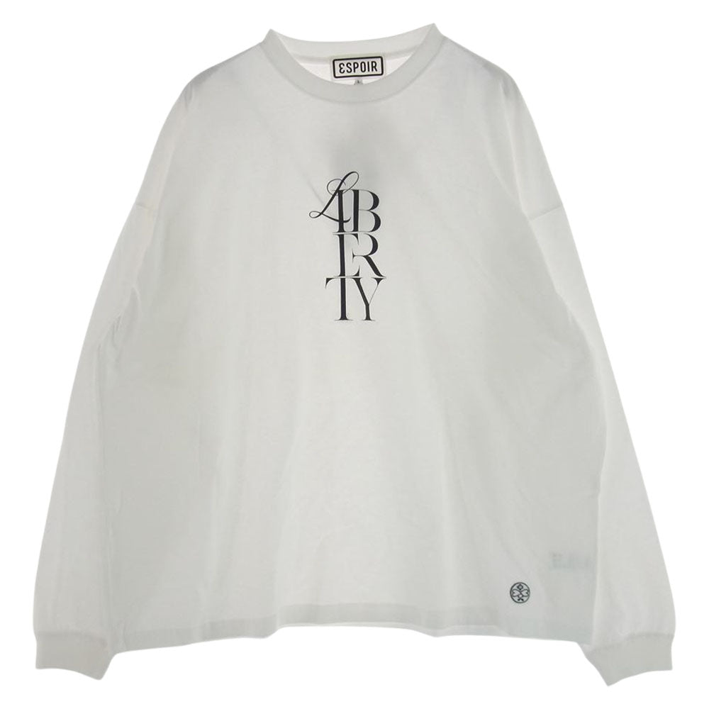 エスポワール 1023-12-19 LOGO LONG SLEEVE TEE バックプリント 長袖 Ｔシャツ ホワイト系 L【美品】【中古】