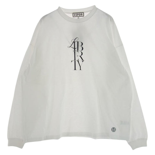 エスポワール 1023-12-19 LOGO LONG SLEEVE TEE バックプリント 長袖 Ｔシャツ ホワイト系 L【美品】【中古】
