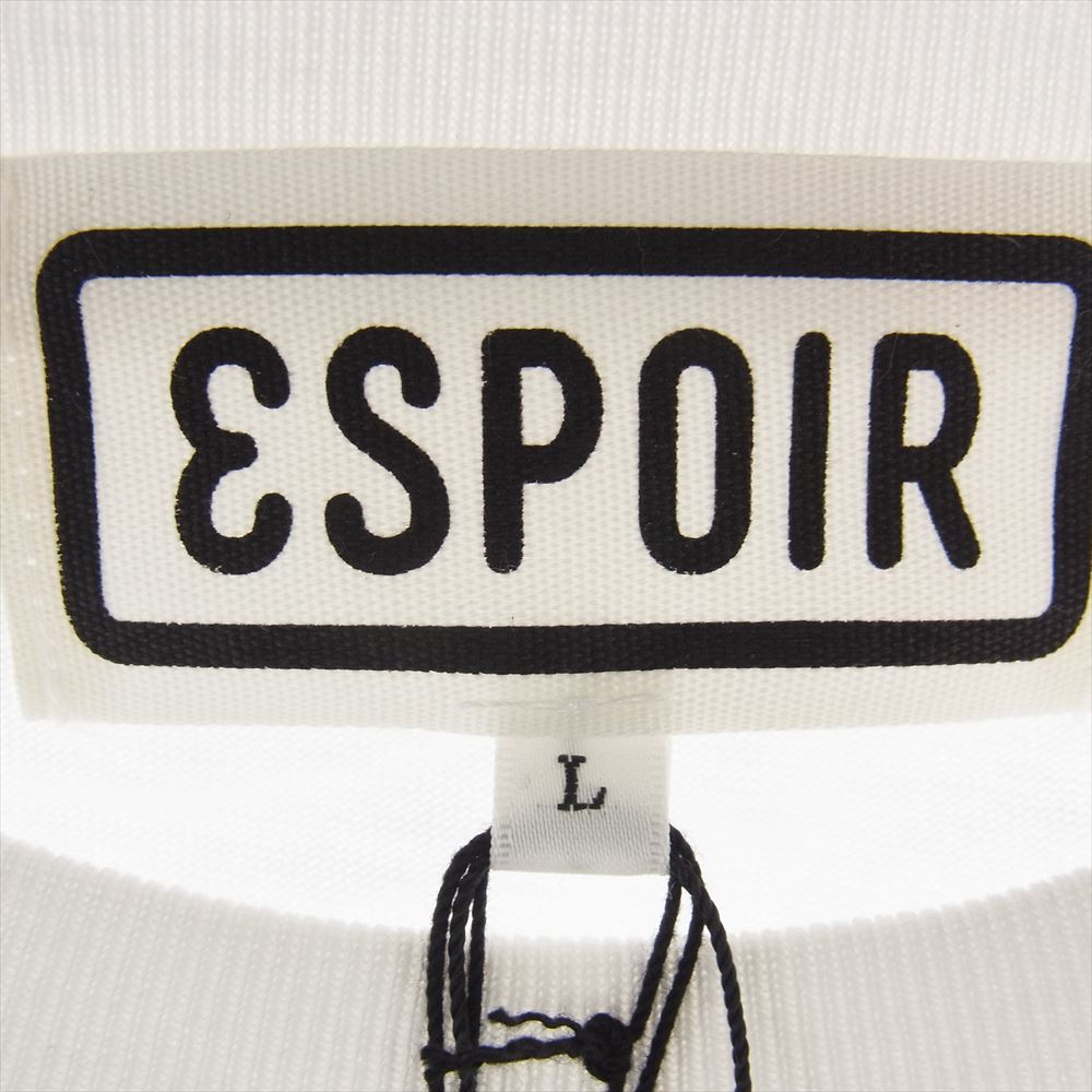 エスポワール 1023-12-19 LOGO LONG SLEEVE TEE バックプリント 長袖 Ｔシャツ ホワイト系 L【美品】【中古】
