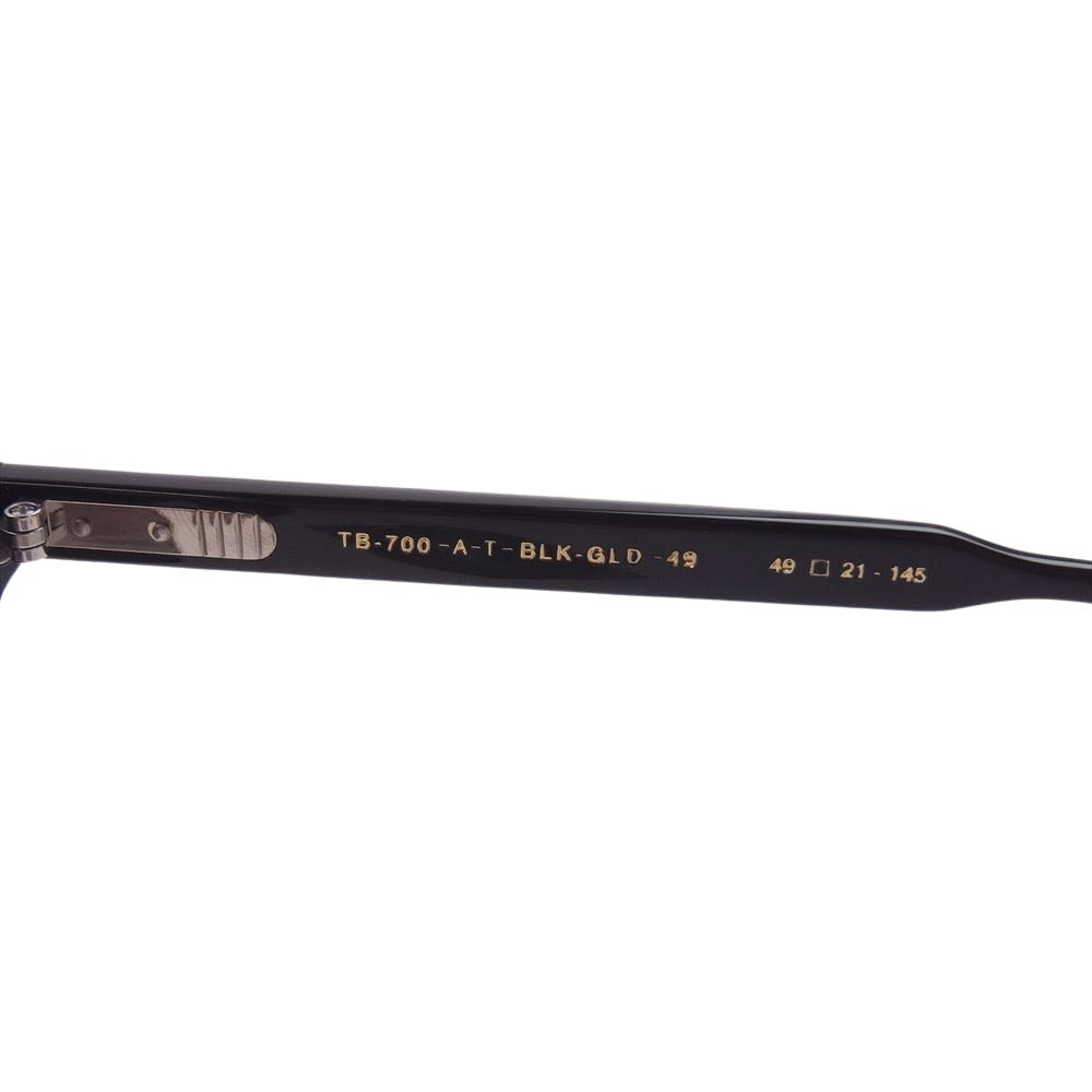 THOM BROWNE TB-700 A T  購入店スタンプ印字冊子付き ダブルブリッジ サングラス メガネ 眼鏡 49□21-145 ブラック系 49□21-145【極上美品】【中古】
