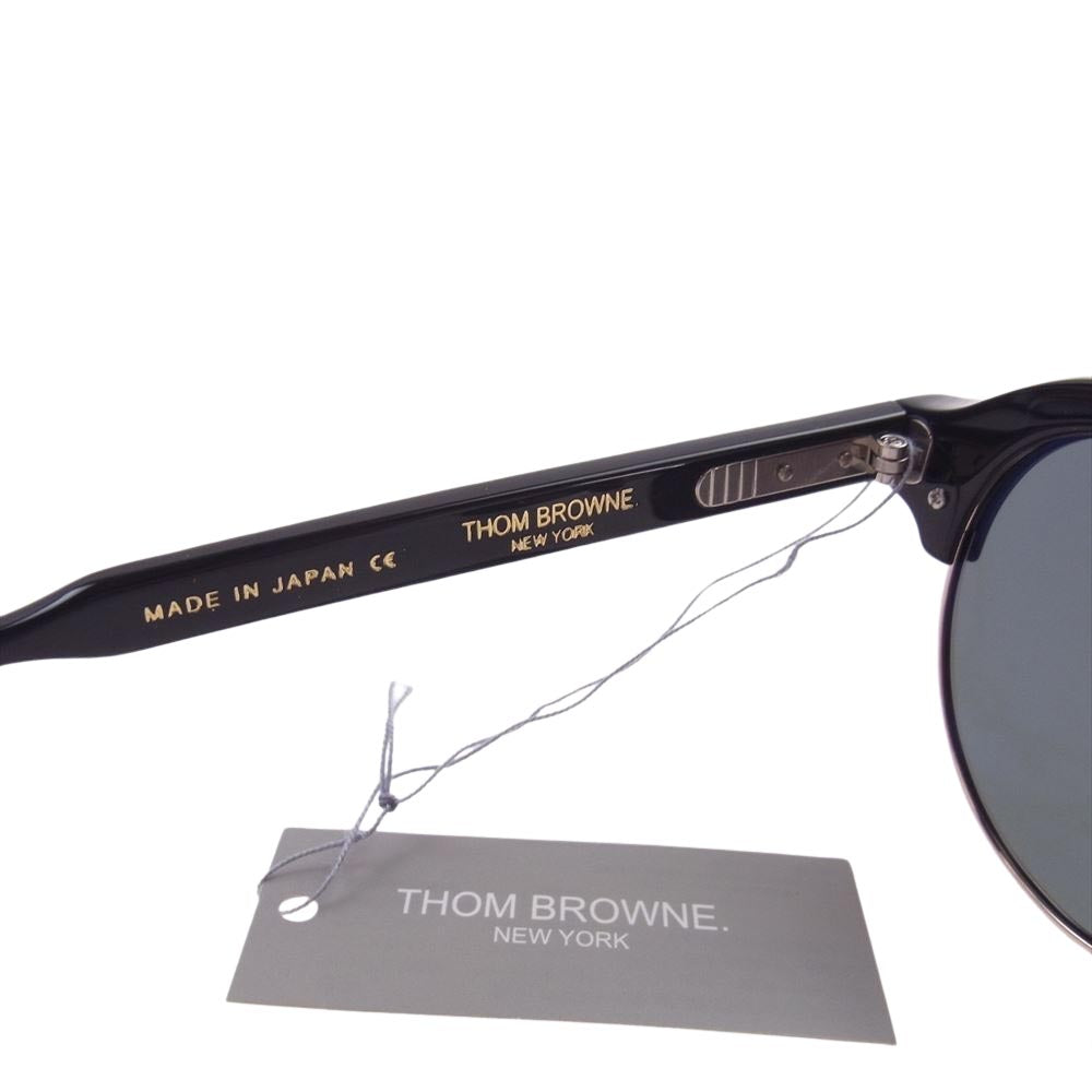 THOM BROWNE TB-700 A T  購入店スタンプ印字冊子付き ダブルブリッジ サングラス メガネ 眼鏡 49□21-145 ブラック系 49□21-145【極上美品】【中古】