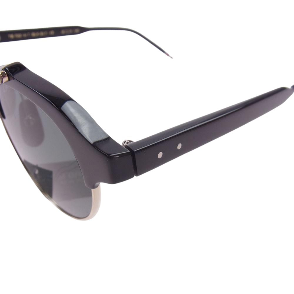 THOM BROWNE TB-700 A T  購入店スタンプ印字冊子付き ダブルブリッジ サングラス メガネ 眼鏡 49□21-145 ブラック系 49□21-145【極上美品】【中古】