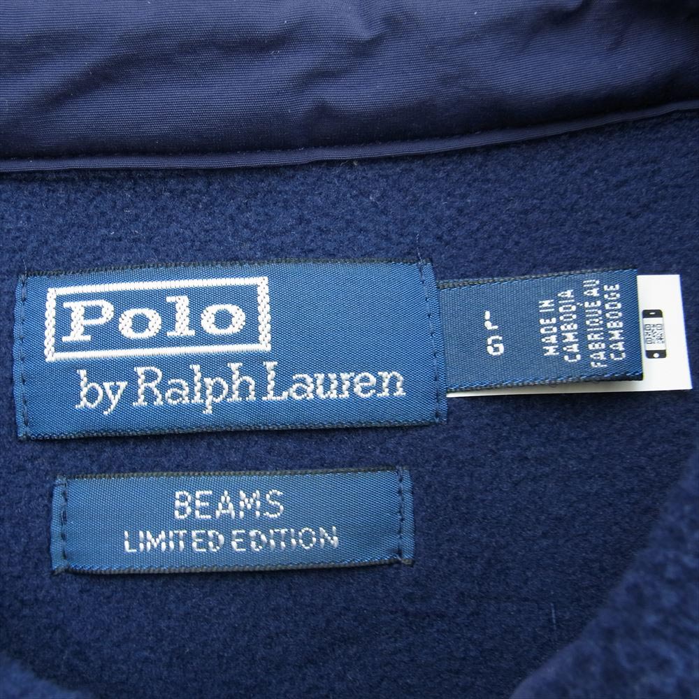 POLO RALPH LAUREN ポロ・ラルフローレン 22AW BEAMS ビームス別注 Navy and Gold Logo Collectio FLEECE JACKET ゴールドロゴ刺繍 フリースジャケット ネイビー系【美品】【中古】