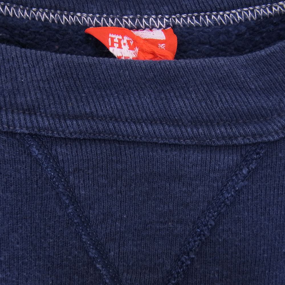 ヴィンテージ ナンバリングワッペン 前V クルーネック スウェット トレーナー ネイビー ネイビー系 M【中古】