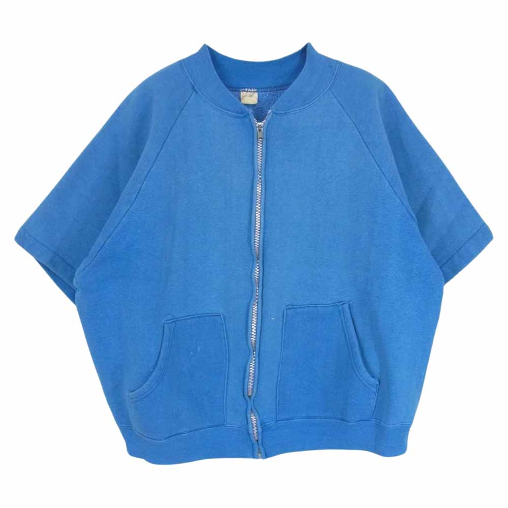 スポーツウェア 60s ハーフジップ 半袖 スウェット ブルー系 L【中古】
