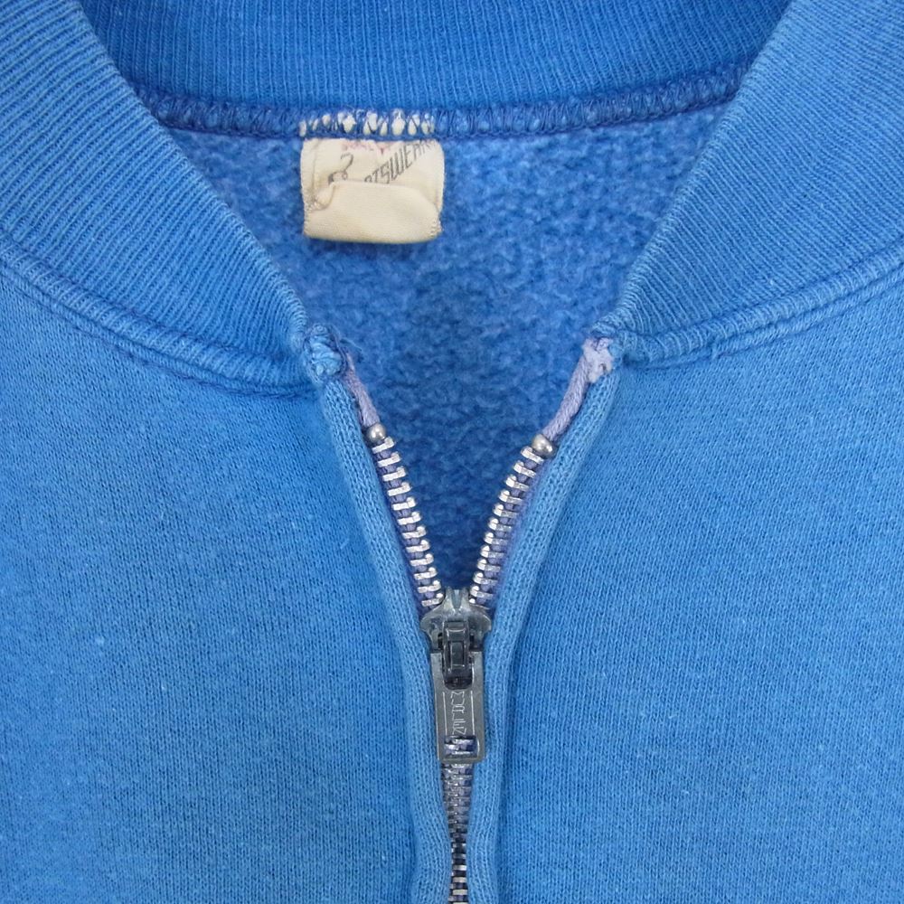 スポーツウェア 60s ハーフジップ 半袖 スウェット ブルー系 L【中古】