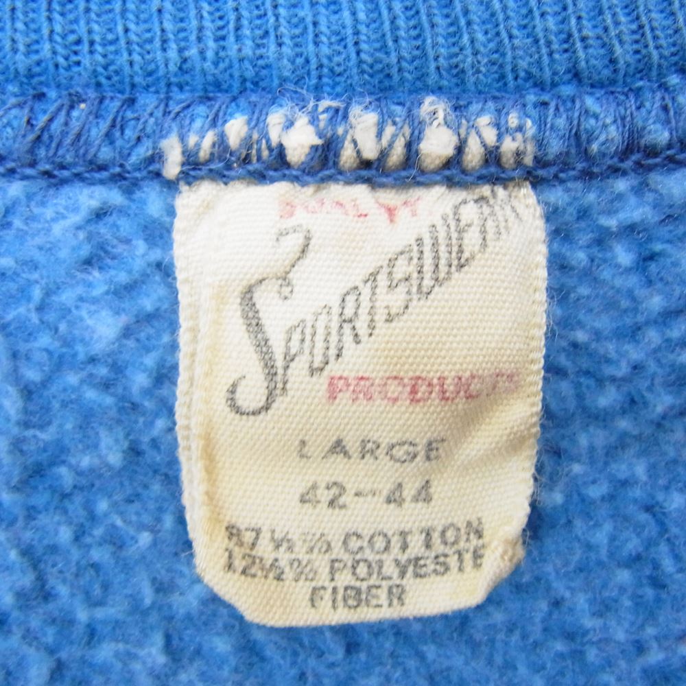スポーツウェア 60s ハーフジップ 半袖 スウェット ブルー系 L【中古】