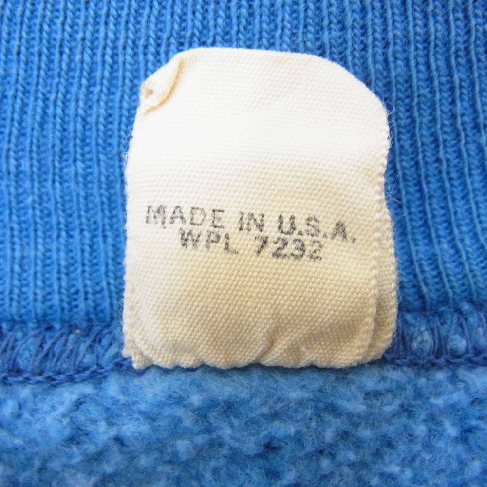 スポーツウェア 60s ハーフジップ 半袖 スウェット ブルー系 L【中古】