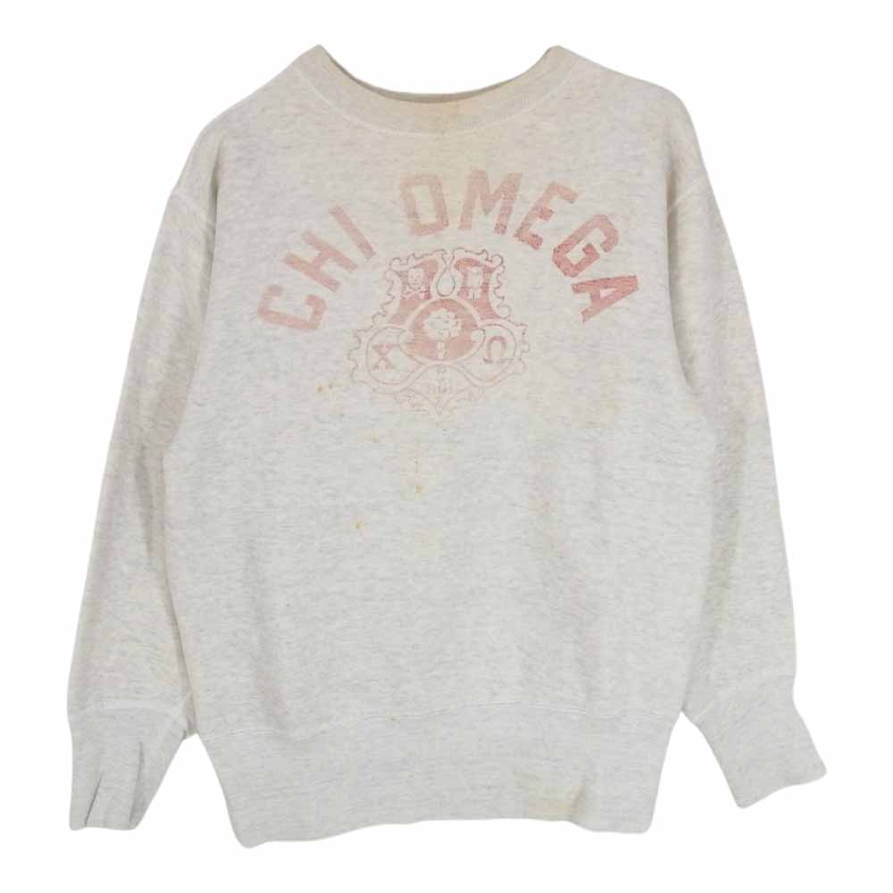 Champion チャンピオン CHI OMEGA ランタグ 染み込みプリント クルーネック スウェット トレーナー グレー系 M【中古】