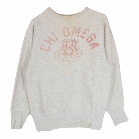 Champion チャンピオン CHI OMEGA ランタグ 染み込みプリント クルーネック スウェット トレーナー グレー系 M【中古】