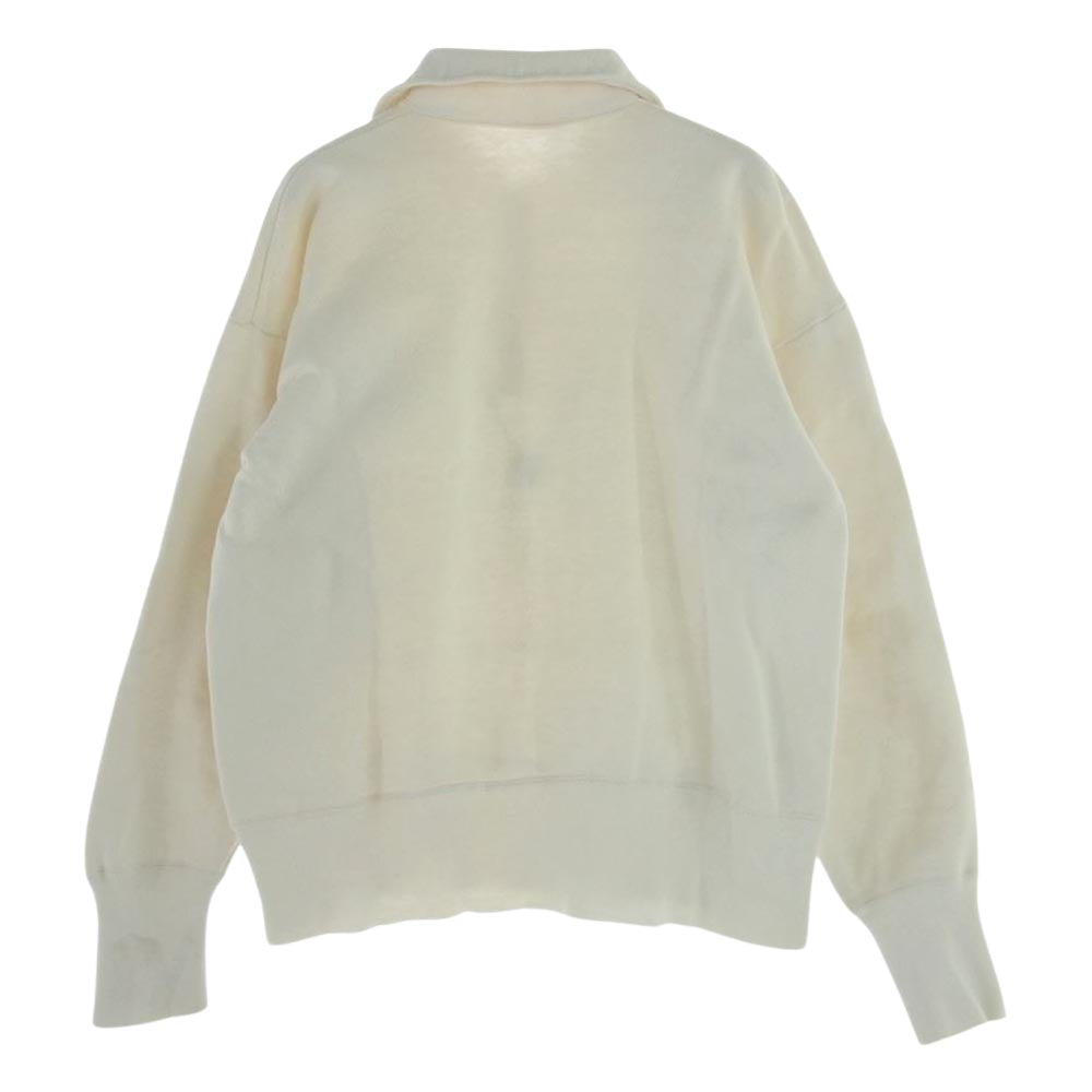 Champion チャンピオン LRY ランタグ フロントプリント ハーフジップ スウェット プルオーバー トレーナー ホワイト系 M【中古】