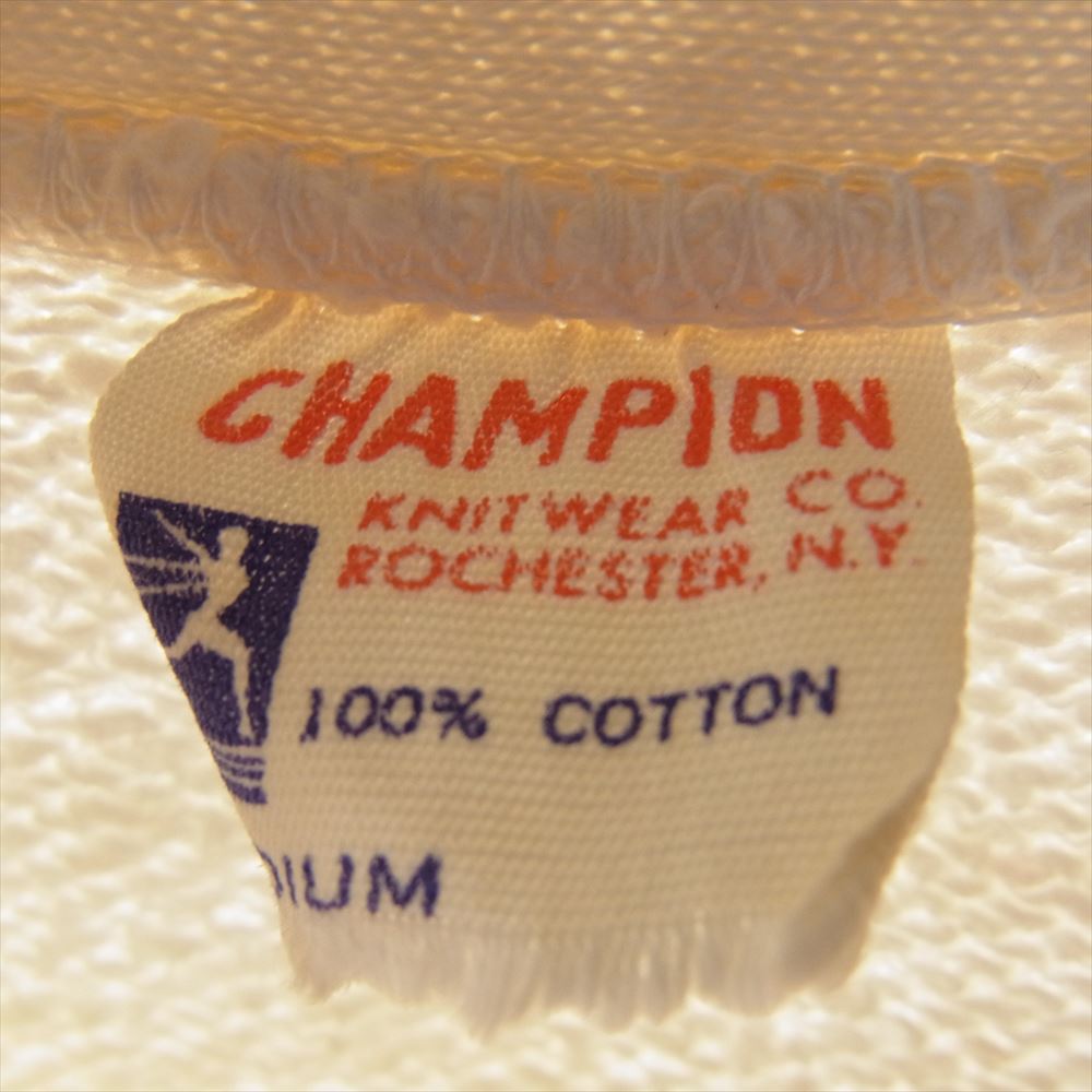 Champion チャンピオン LRY ランタグ フロントプリント ハーフジップ スウェット プルオーバー トレーナー ホワイト系 M【中古】