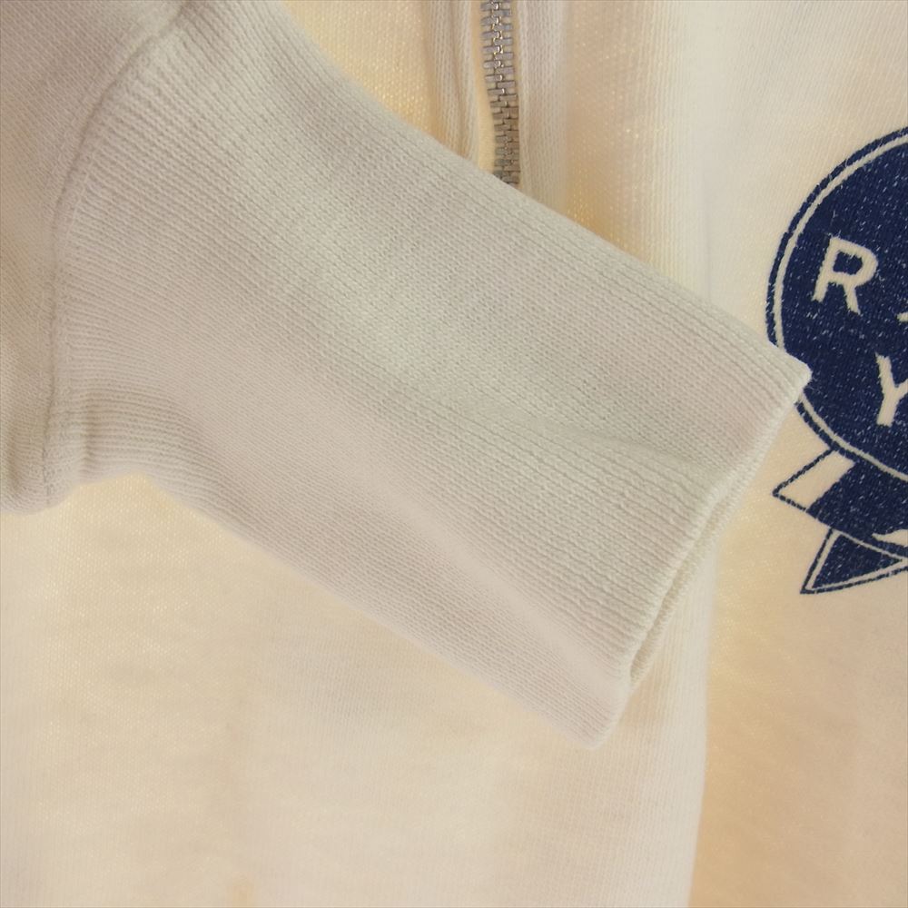 Champion チャンピオン LRY ランタグ フロントプリント ハーフジップ スウェット プルオーバー トレーナー ホワイト系 M【中古】