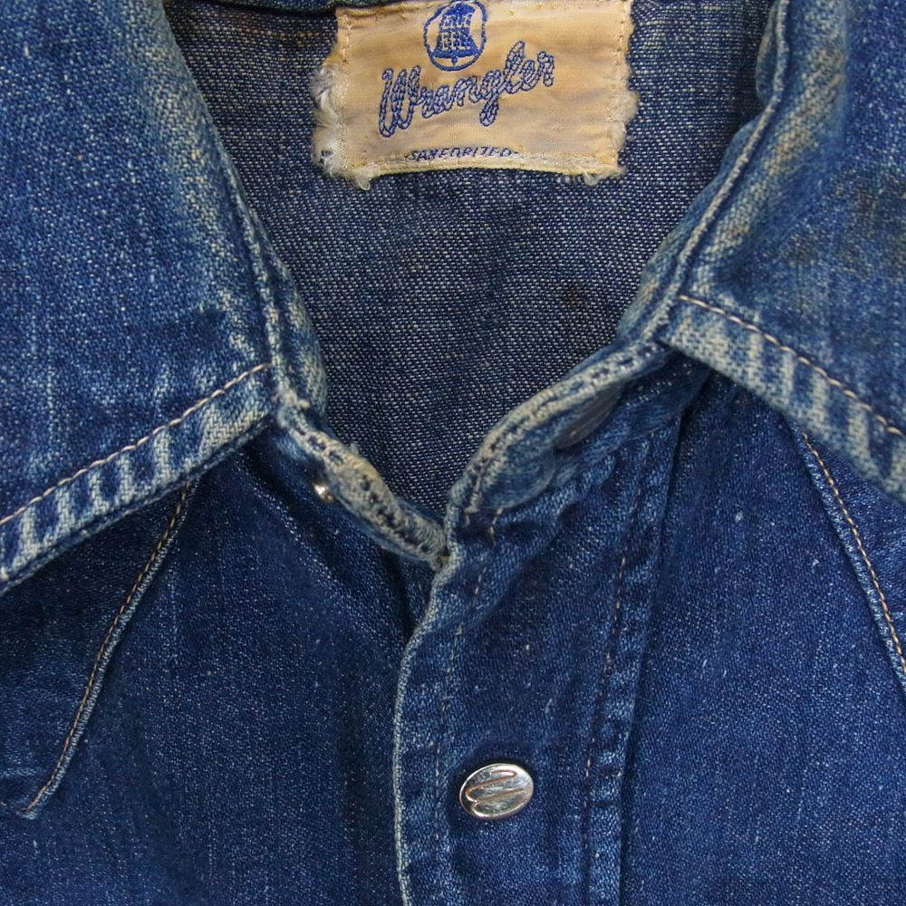 Wrangler ラングラー 60s 後期ブルーベルタグ デニム ウエスタン シャツ サイズ表記無【中古】