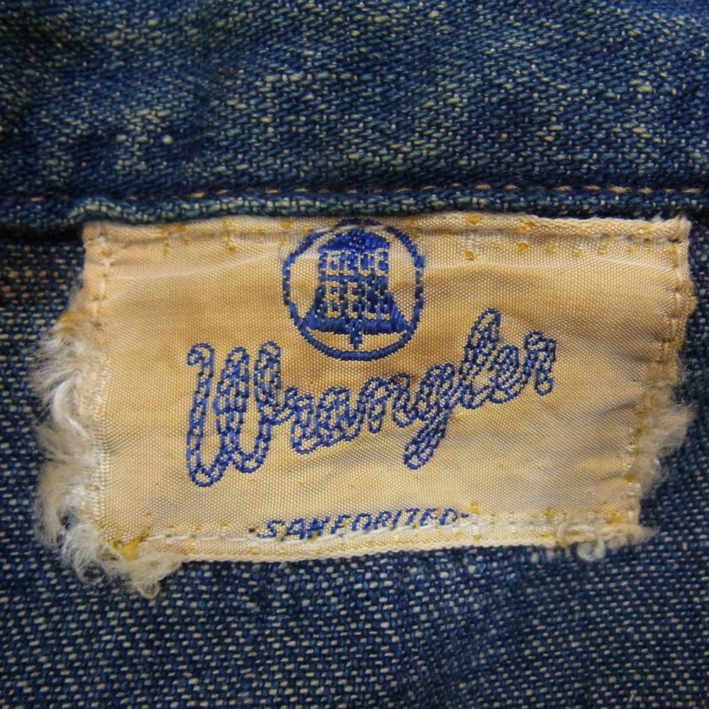 Wrangler ラングラー 60s 後期ブルーベルタグ デニム ウエスタン シャツ サイズ表記無【中古】