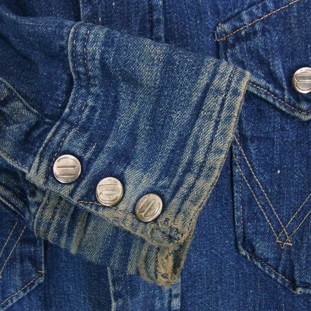 Wrangler ラングラー 60s 後期ブルーベルタグ デニム ウエスタン シャツ サイズ表記無【中古】