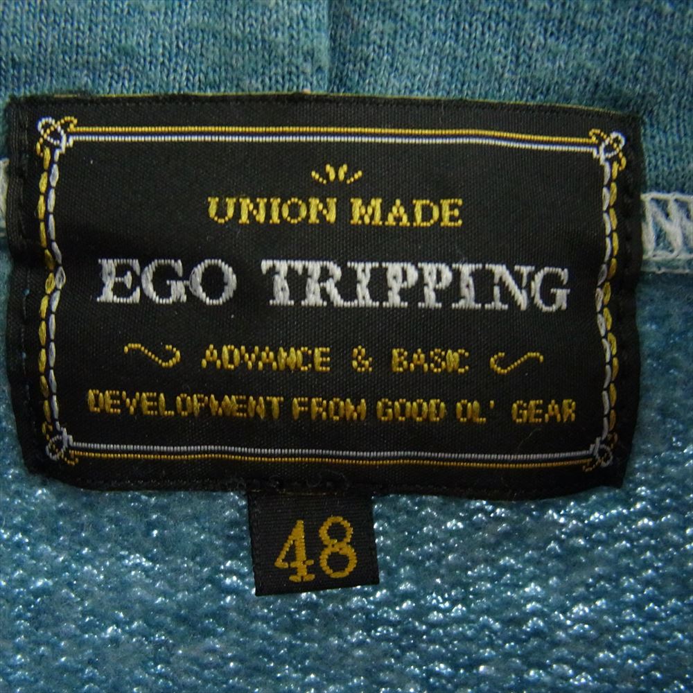 EGO TRIPPING エゴトリッピング プルオーバー パーカー ライトブルー系 48【中古】