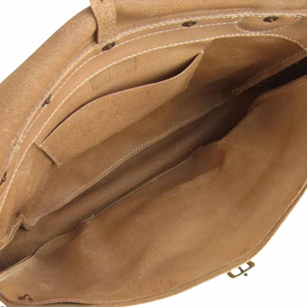 イナバファクトリー ハンドメイド レザー ショルダー バッグ ブラウン系【中古】