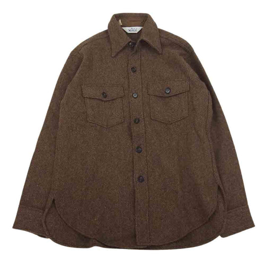 WOOLRICH ウールリッチ ヴィンテージ 70s ウール 長袖 シャツ ブラウン系 M【中古】