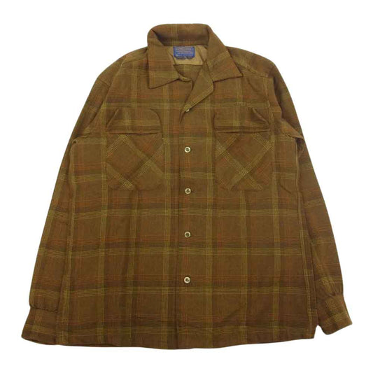 PENDLETON ペンドルトン ヴィンテージ 60s Board Shirt ボード シャツ ウール チェック シャツ  ブラウン系 M【中古】
