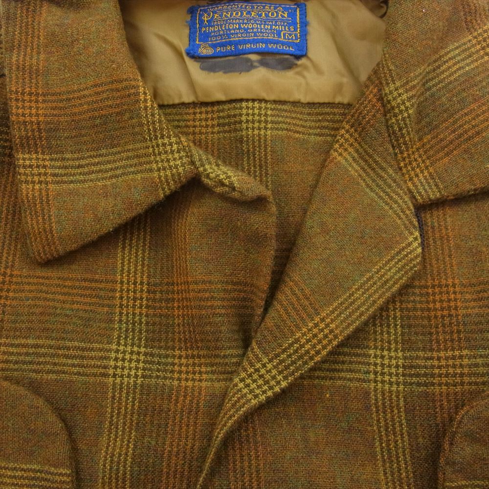 PENDLETON ペンドルトン ヴィンテージ 60s Board Shirt ボード シャツ ウール チェック シャツ  ブラウン系 M【中古】