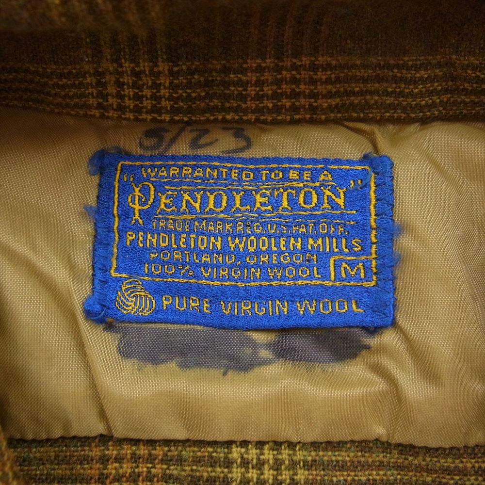 PENDLETON ペンドルトン ヴィンテージ 60s Board Shirt ボード シャツ ウール チェック シャツ  ブラウン系 M【中古】