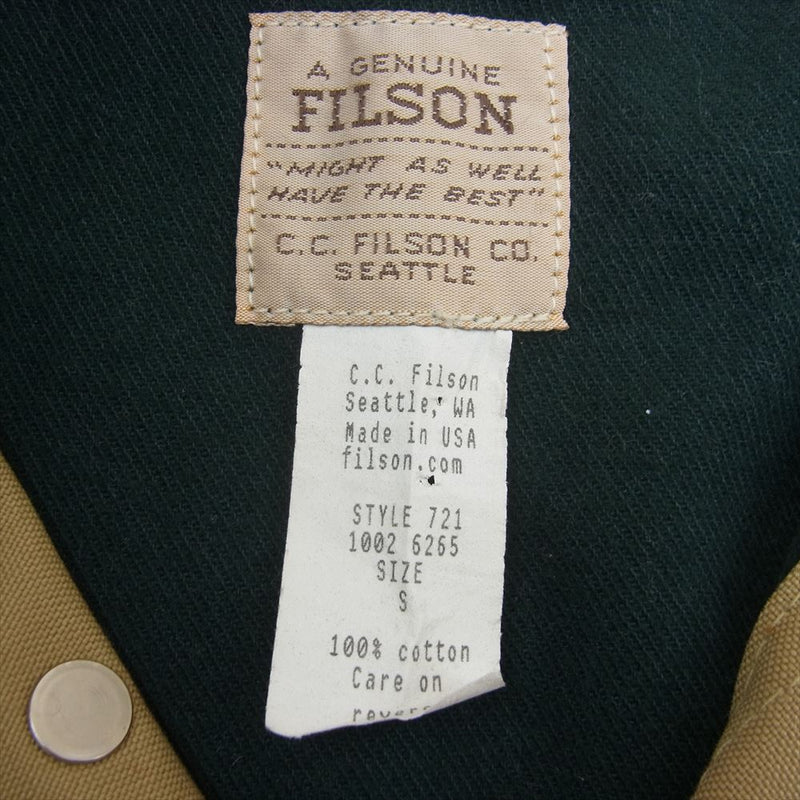 FILSON フィルソン 721 Klondike Jacket クロンダイク ジャケット ベージュ系 S【中古】