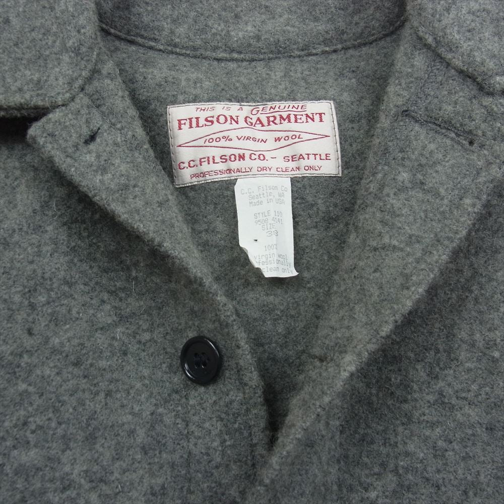 FILSON フィルソン 110 USA製 SINGLEE MACKINAW シングルマッキーノ ウール ジャケット グレー系 38【中古】