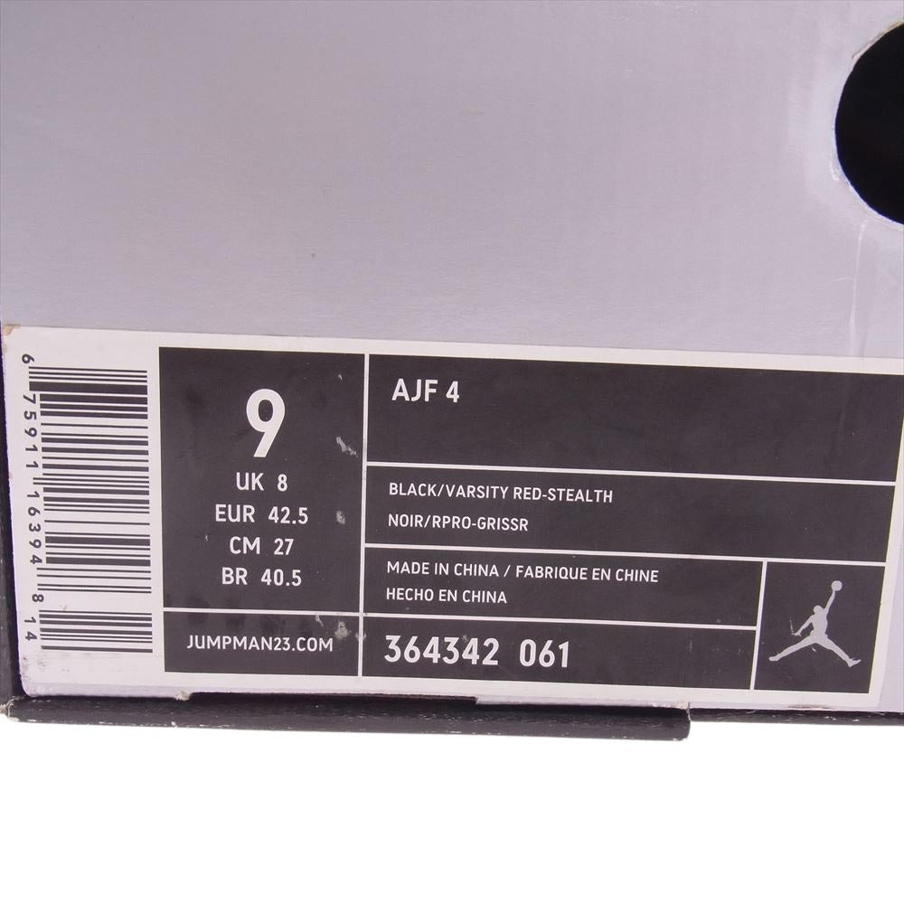 NIKE ナイキ 364342-061 Air Jordan FUSION 4 AJ4 BLACK/VARSITY RED-STEALTH エアジョーダン フュージョン スニーカー ブラック系 27cm【中古】