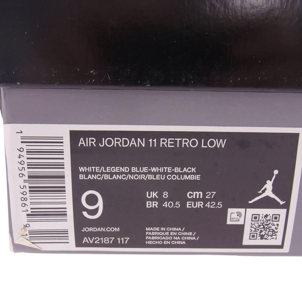 NIKE ナイキ AV2187-117 AIR JORDAN 11 AJ11 RETRO LOW LEGEND BLUE エアジョーダン 11 レトロ レジェンド ブルー ローカットスニーカー ホワイト系 27cm【中古】