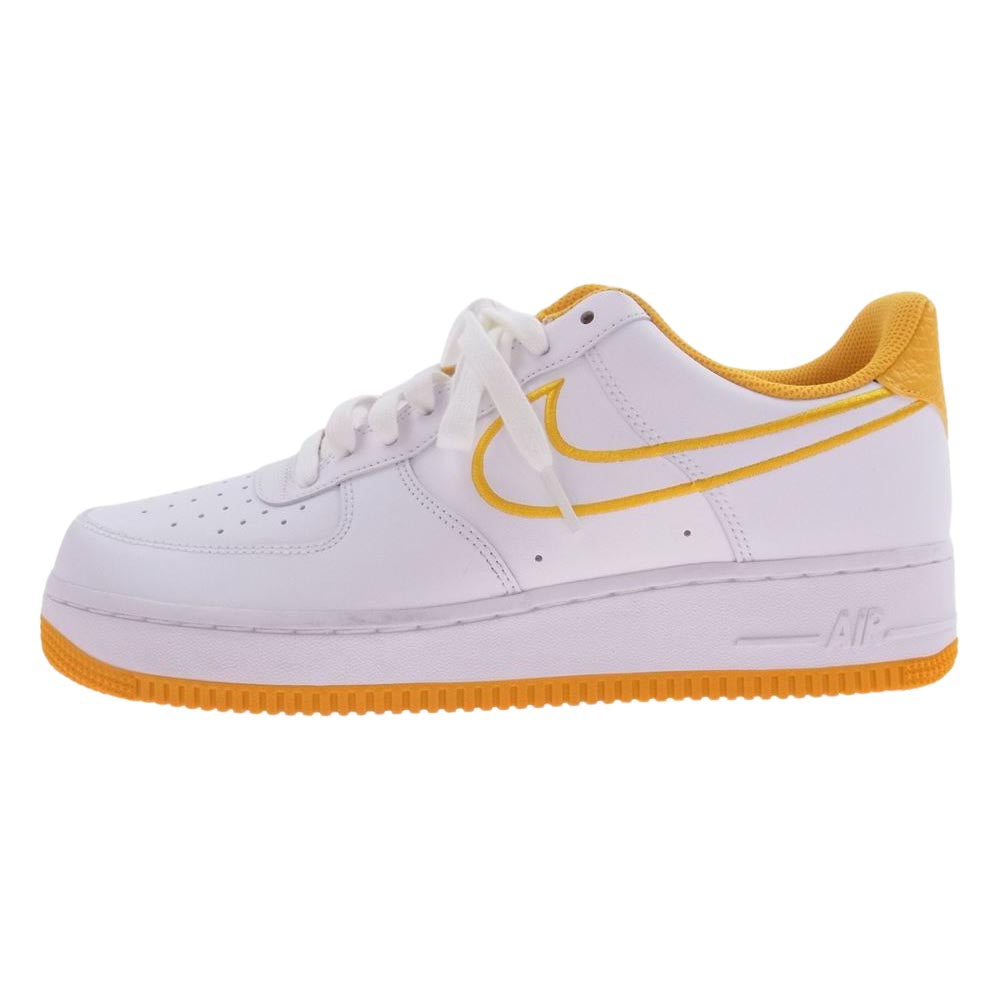 NIKE ナイキ AJ7280-101 AIR FORCE 1 AF1 07 LTHR エアフォースワン レザー ローカット スニーカー ホワイト系 イエロー系 27cm【極上美品】【中古】