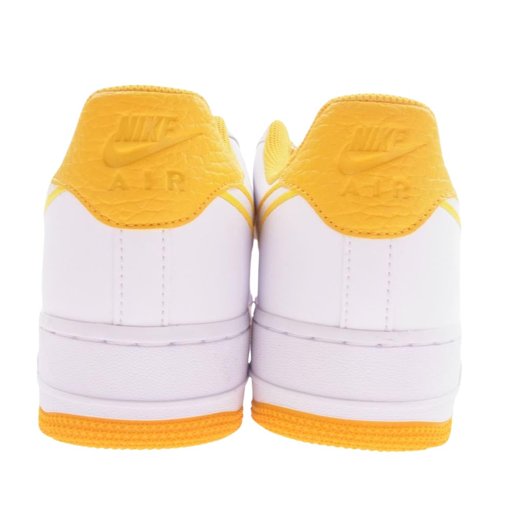 NIKE ナイキ AJ7280-101 AIR FORCE 1 AF1 07 LTHR エアフォースワン レザー ローカット スニーカー ホワイト系 イエロー系 27cm【極上美品】【中古】