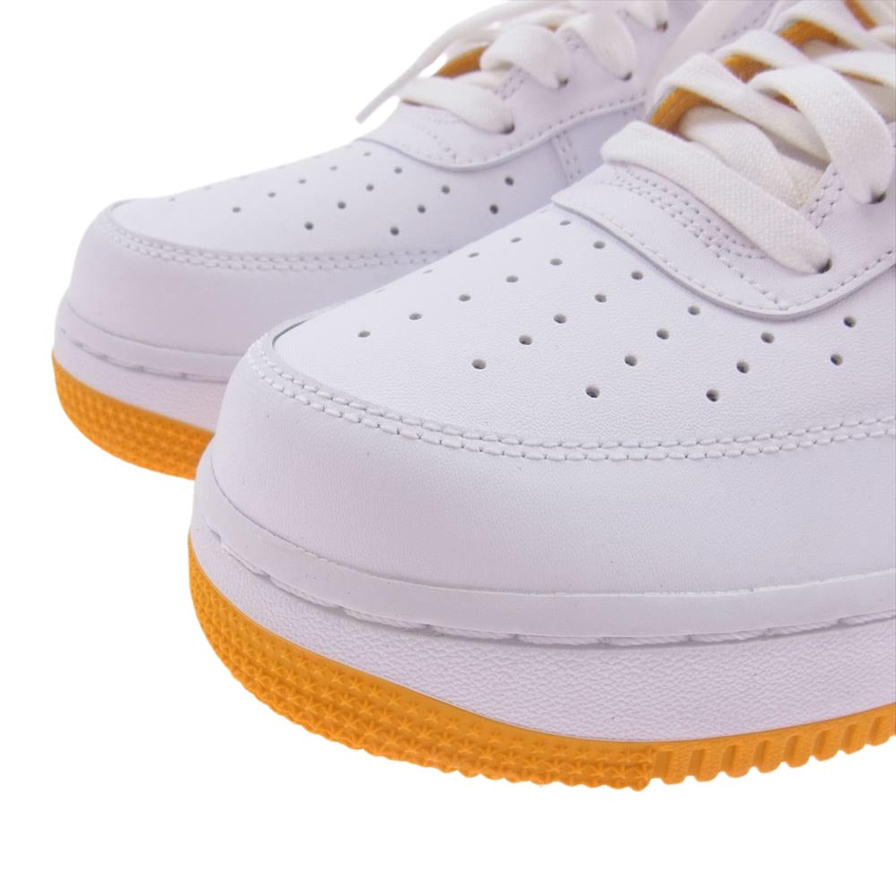 NIKE ナイキ AJ7280-101 AIR FORCE 1 AF1 07 LTHR エアフォースワン レザー ローカット スニーカー ホワイト系 イエロー系 27cm【極上美品】【中古】