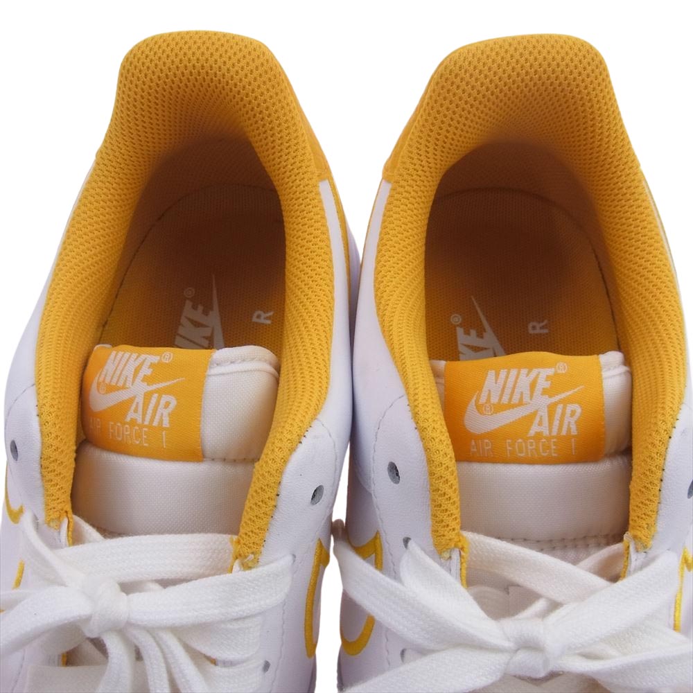 NIKE ナイキ AJ7280-101 AIR FORCE 1 AF1 07 LTHR エアフォースワン レザー ローカット スニーカー ホワイト系 イエロー系 27cm【極上美品】【中古】