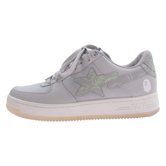 A BATHING APE アベイシングエイプ 1120191007 BAPE STA ベイプスタ ローカット スニーカー グレー系 26.5cm【美品】【中古】