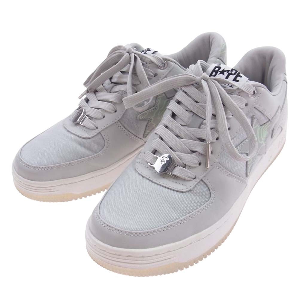 A BATHING APE アベイシングエイプ 1120191007 BAPE STA ベイプスタ ローカット スニーカー グレー系 26.5cm【美品】【中古】