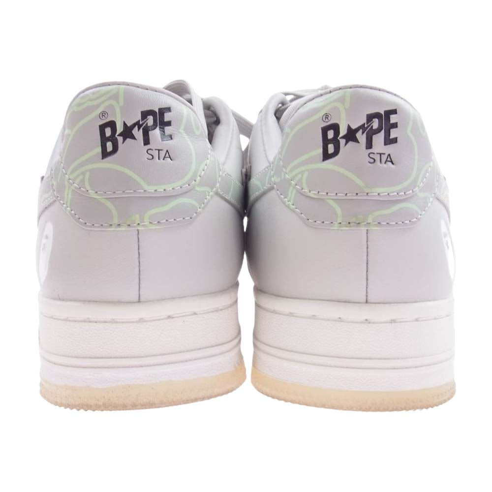 A BATHING APE アベイシングエイプ 1120191007 BAPE STA ベイプスタ ローカット スニーカー グレー系 26.5cm【美品】【中古】