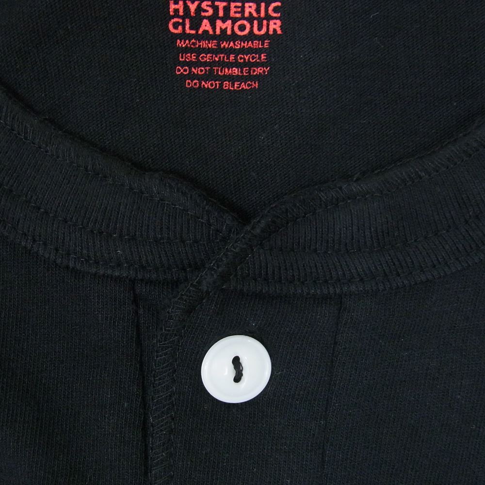HYSTERIC GLAMOUR ヒステリックグラマー 23SS 02231CE01 ヘンリーネック 2パック 半袖 Tシャツ 2ピースセット ブラック系 XL【中古】