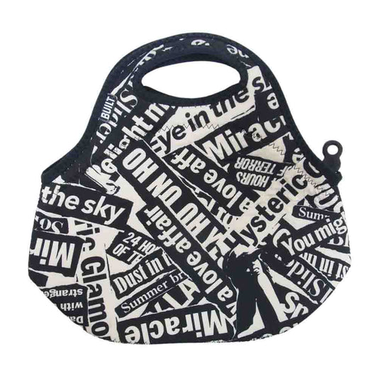 HYSTERIC GLAMOUR ヒステリックグラマー BUILT NEW YORK RIDE ON TIME ウェットスーツ生地 ゴウメット ハンドバッグ ブラック系【中古】