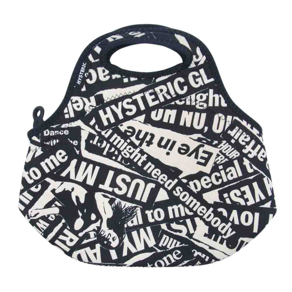 HYSTERIC GLAMOUR ヒステリックグラマー BUILT NEW YORK RIDE ON TIME ウェットスーツ生地 ゴウメット ハンドバッグ ブラック系【中古】