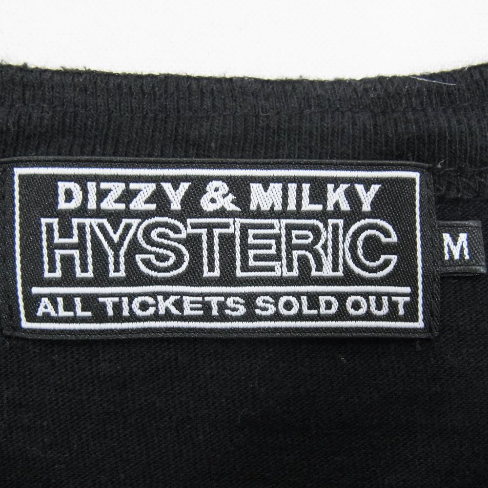 HYSTERIC GLAMOUR ヒステリックグラマー 23SS 02231CL02 HG CIRCLE LIGHTNING ヘンリーネック 七分袖 Tシャツ ブラック系 M【中古】